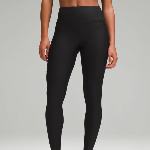 Lululemon Fast and Free Thermal Leggings with pockets 28" size 4 Black - Picture 1 of 15